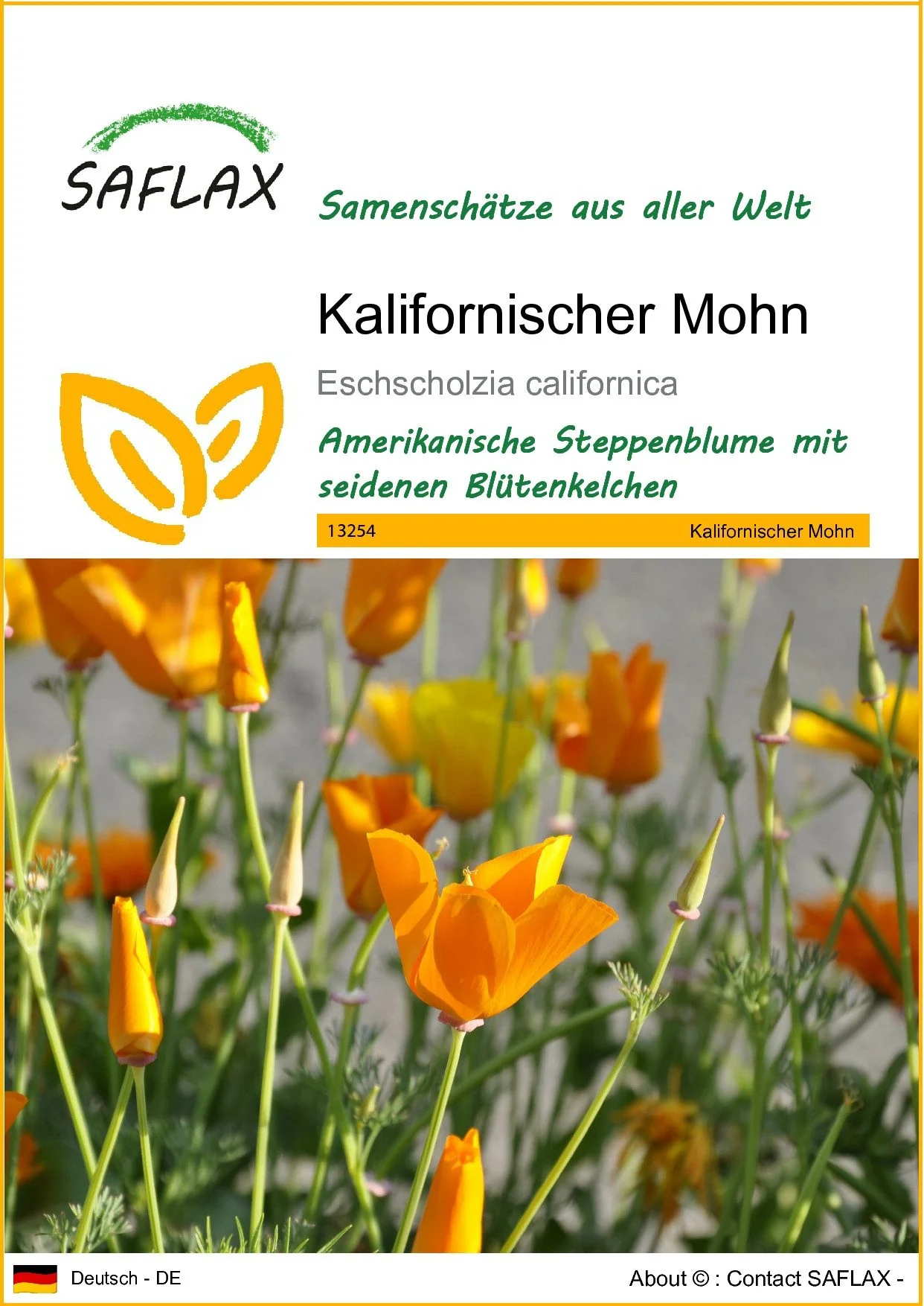 SAFLAX Blumensamen Kalifornischer Mohn
