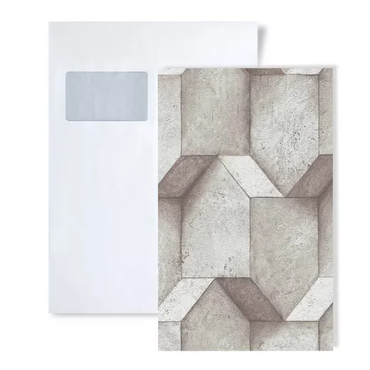 PROFHOME Vliestapete Musterstück DIN A4 geometrisch beige