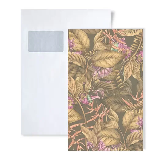 PROFHOME Vliestapete Musterstück Dschungel Tapete DIN A4 braun