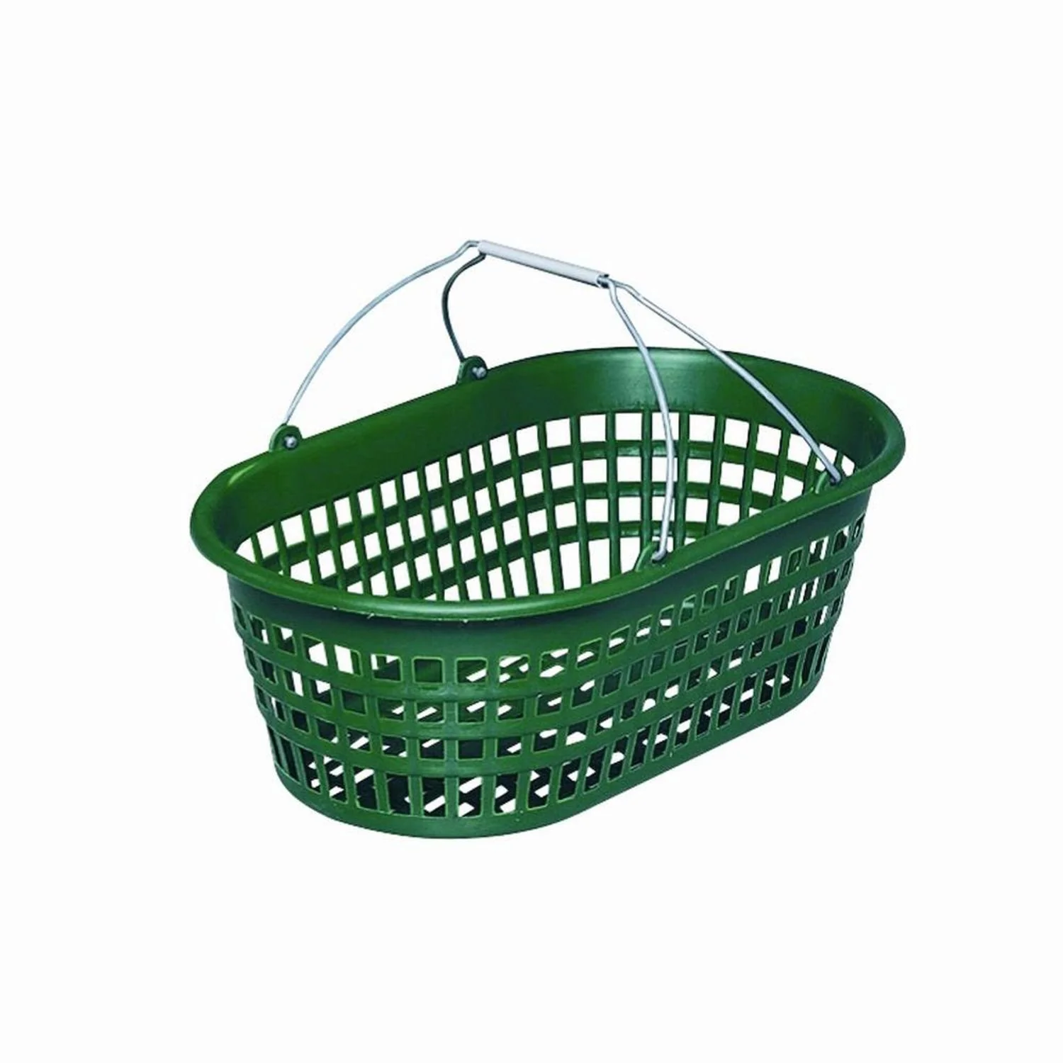JOPA Wäschekorb Gartenkorb oval 15 kg grün mit Draht Klappbügel